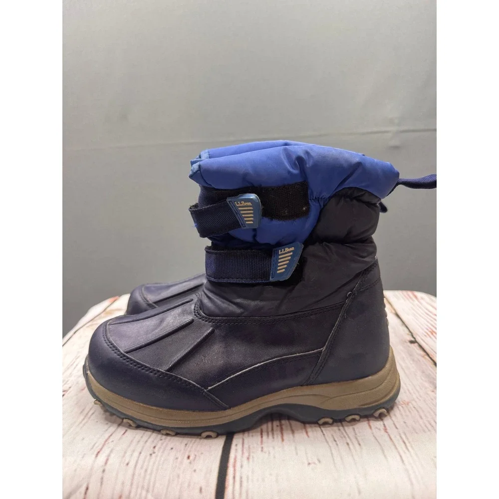 LL Bean Kids Blue Insulated Snow Boots Waterproof Winter Shoes Size 4‎ 289143